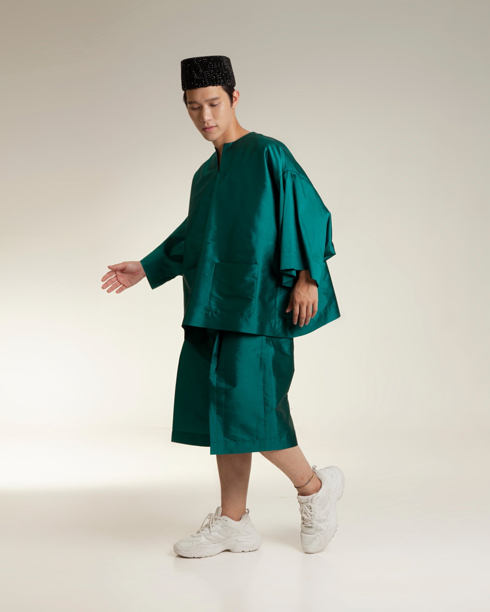 Baju Melayu Pendek Set (Teal)