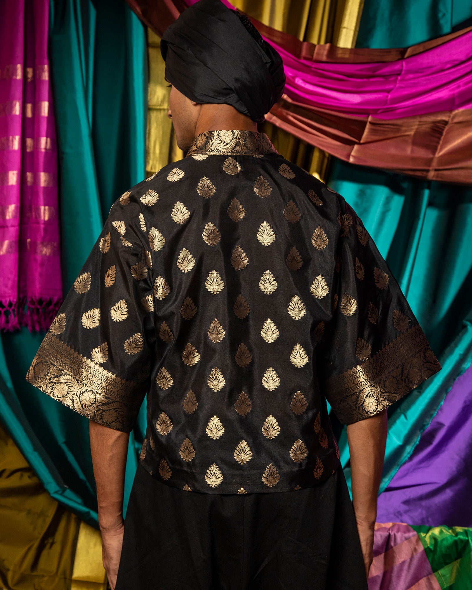 Baju Krop Saree (Black)