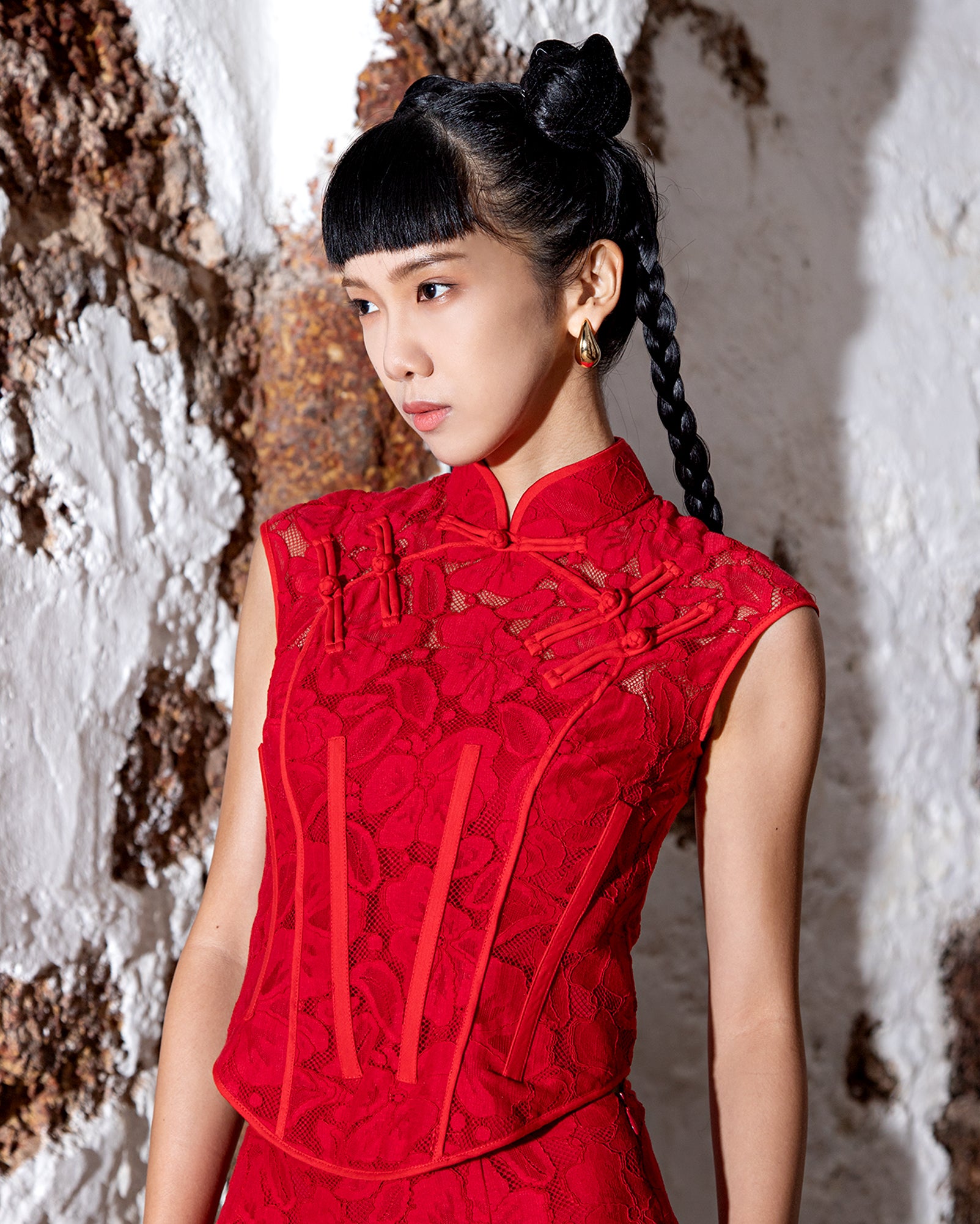 Qipao Corset Hibiscus