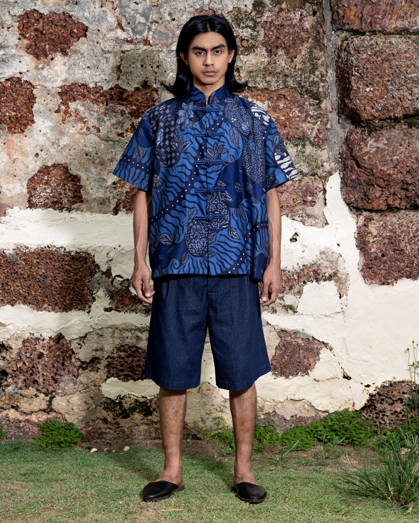 Samfu Pendek (Blue Batik)