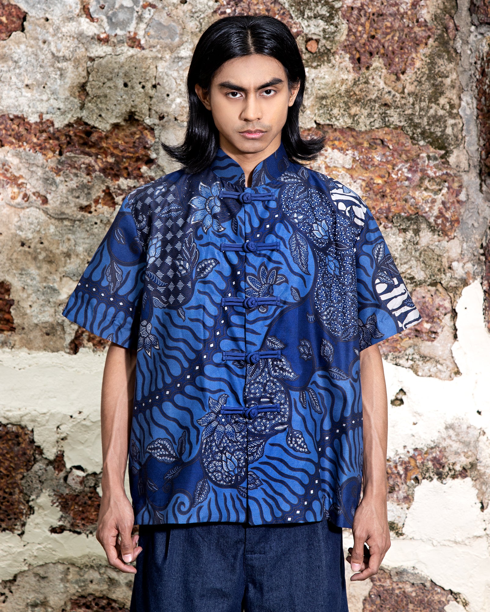 Samfu Pendek (Blue Batik)