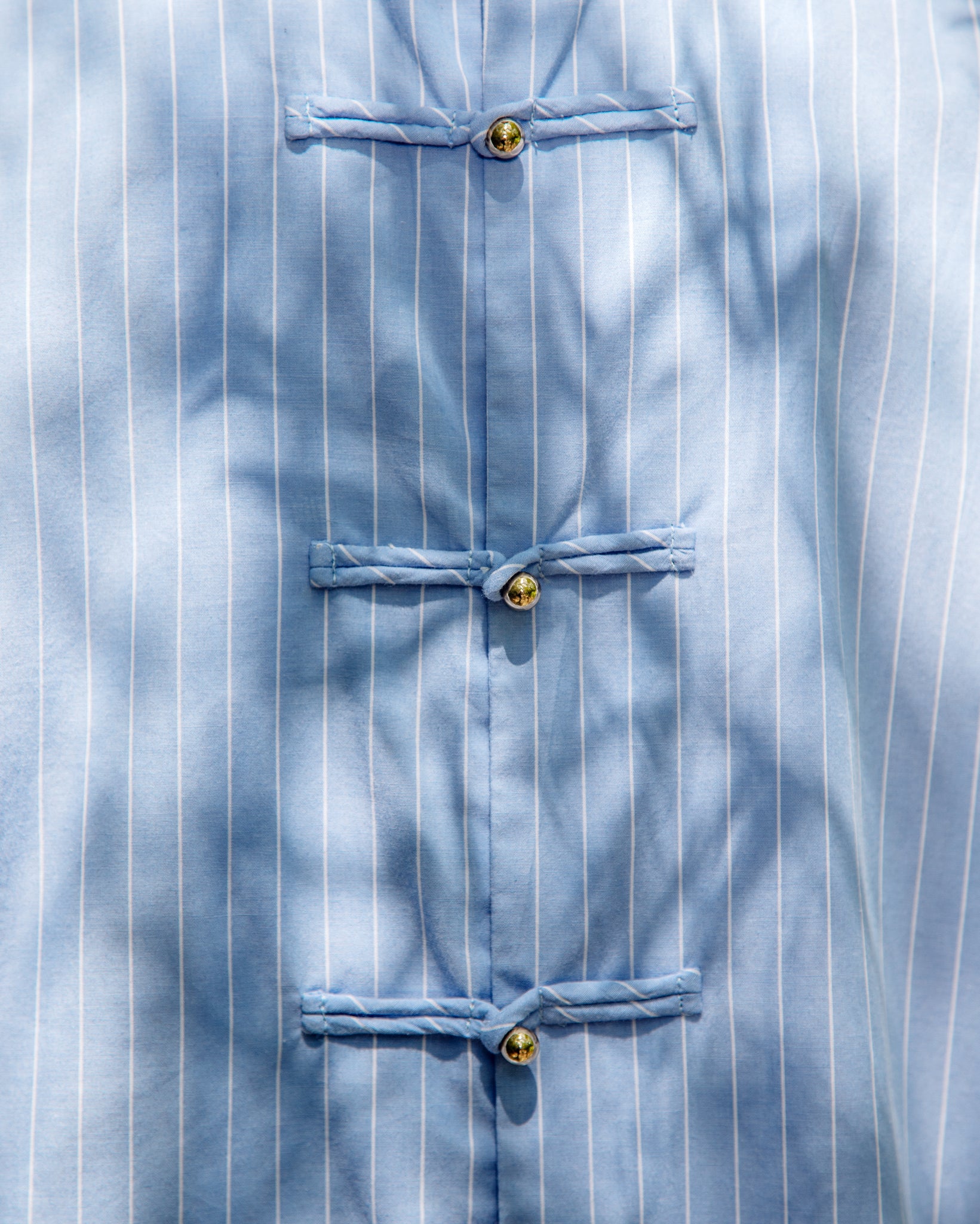 Gong Tang Shirt (Blue White Pinstripes)