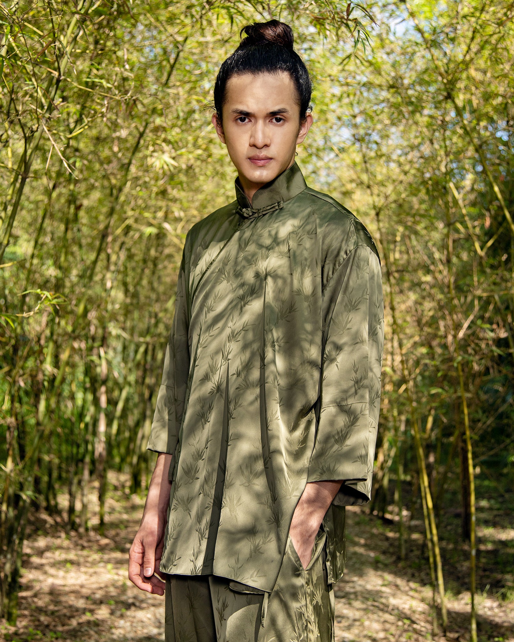 Baju Silang Cina (Olive Bamboo)