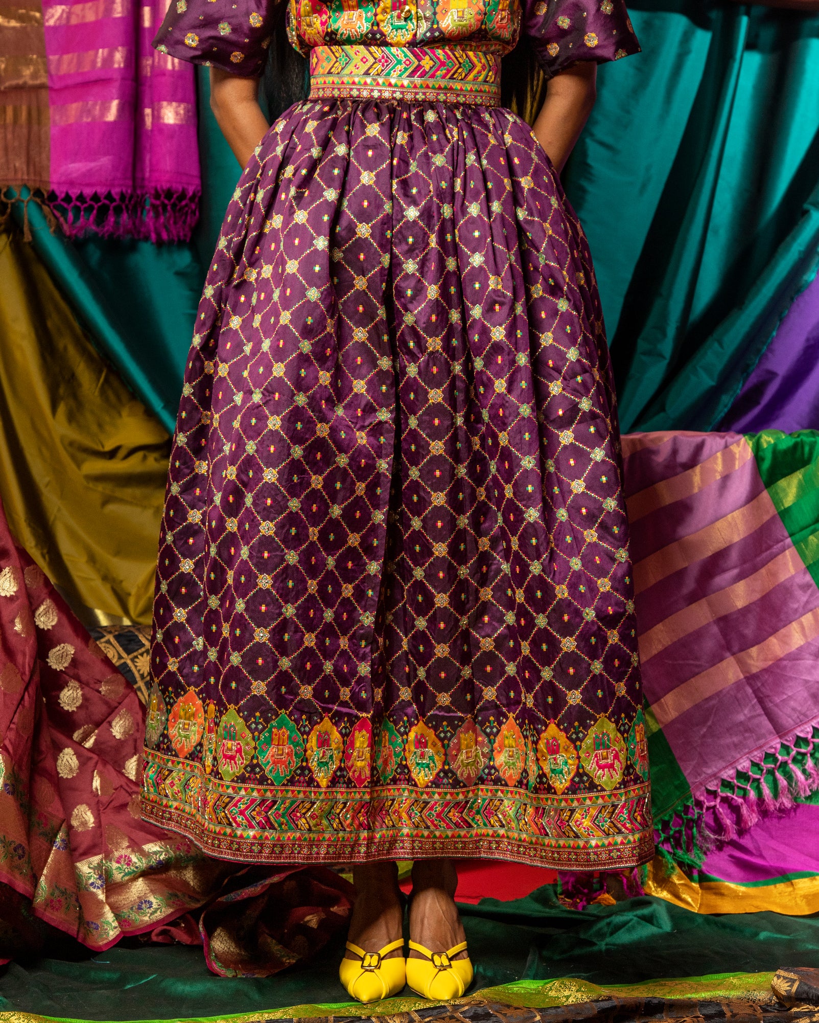 Saree Lehenga Shirt (Purple)