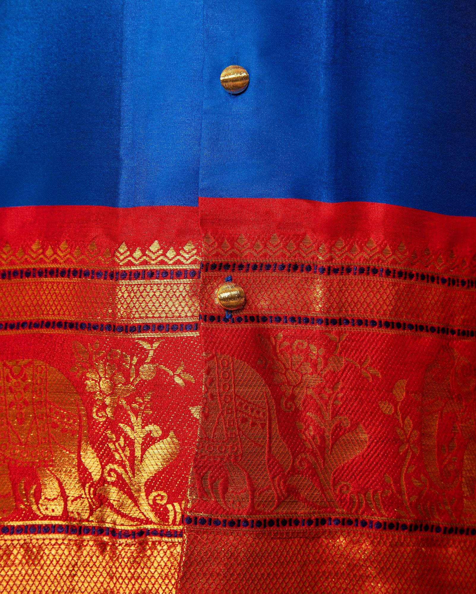 Cuban Shirt Saree (Cobalt)