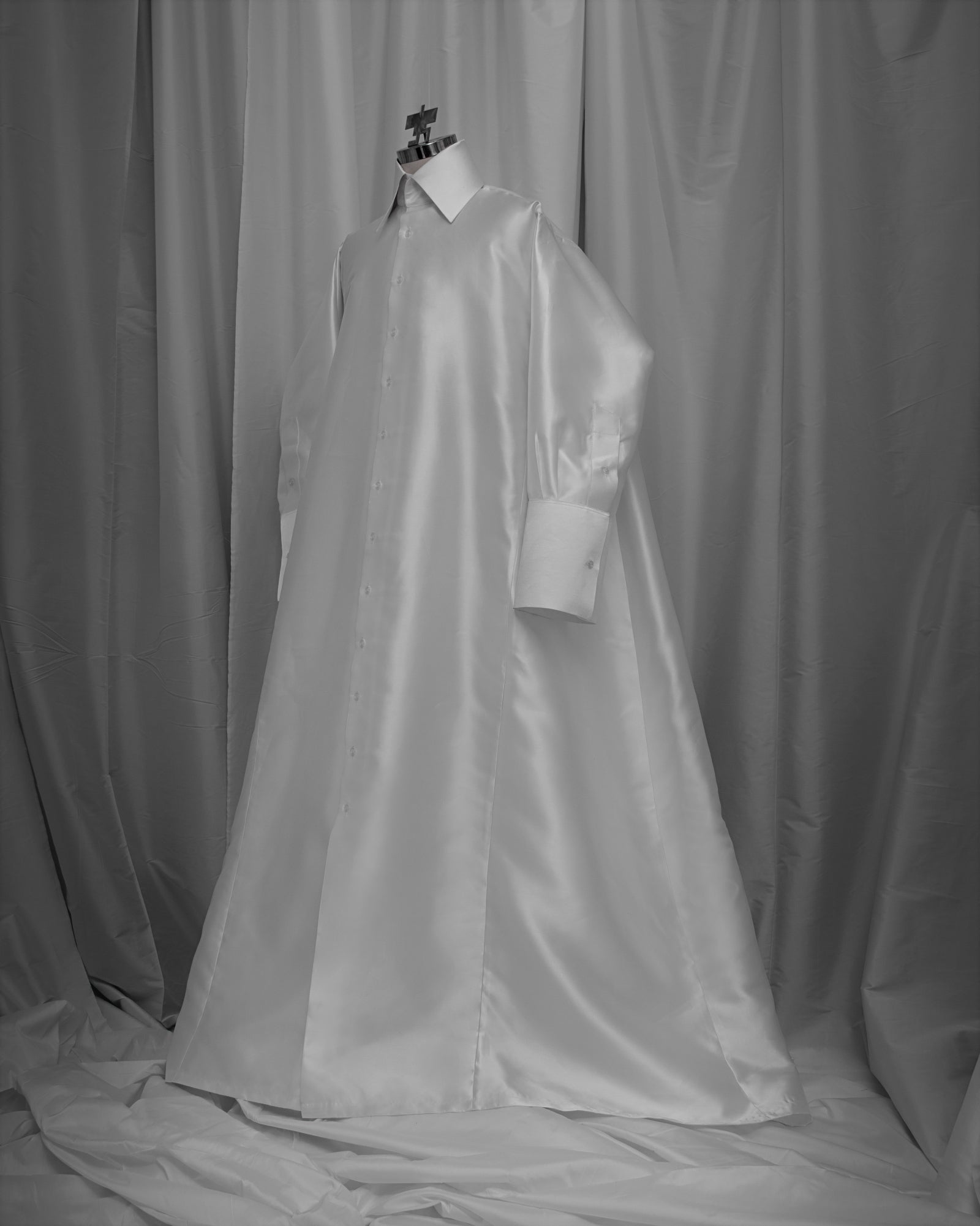 Gaun Kemeja Oversaiz (Taffeta)