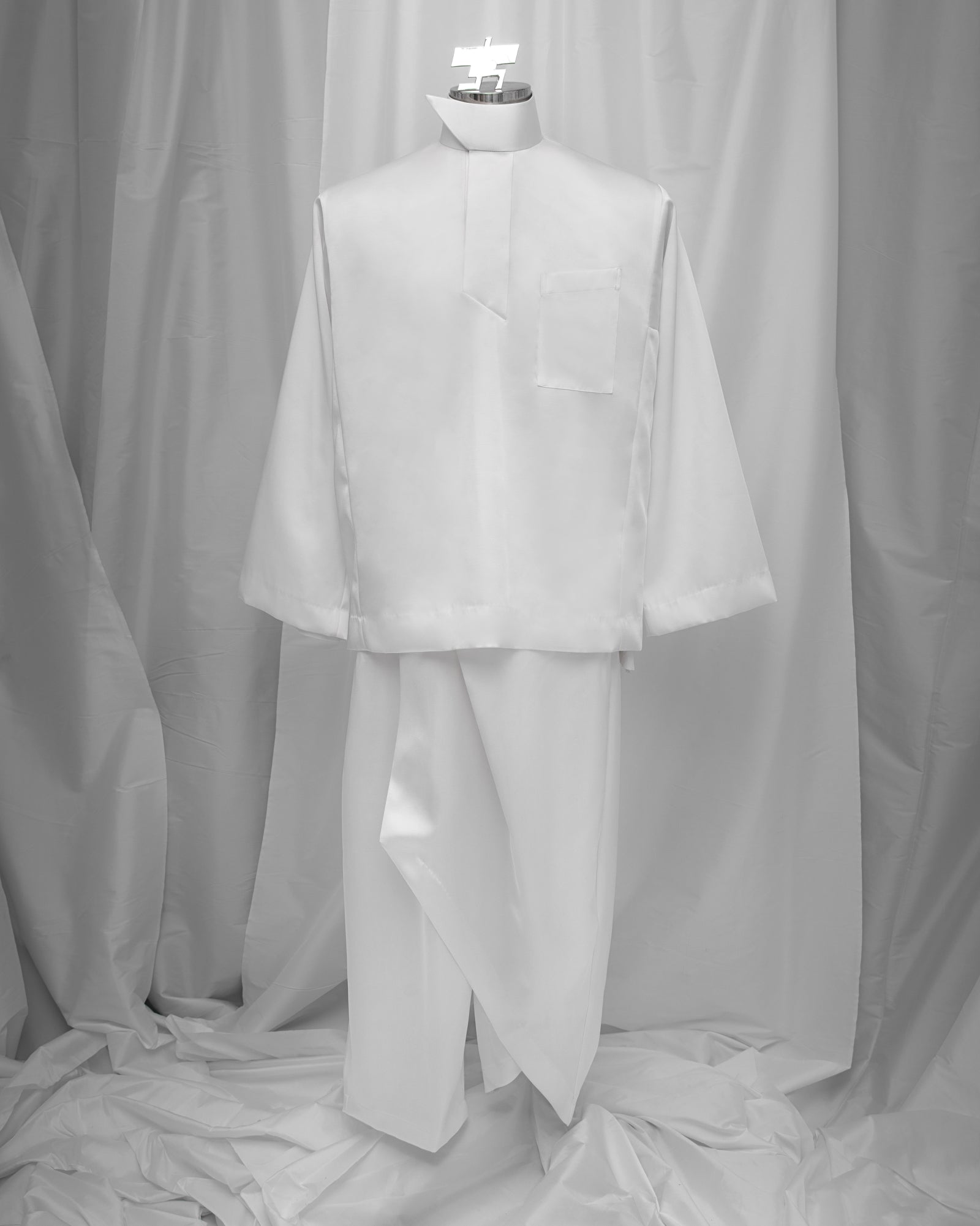 Baju Melayu Cekak Keris (White) // Pendekar Pants (White Satin)