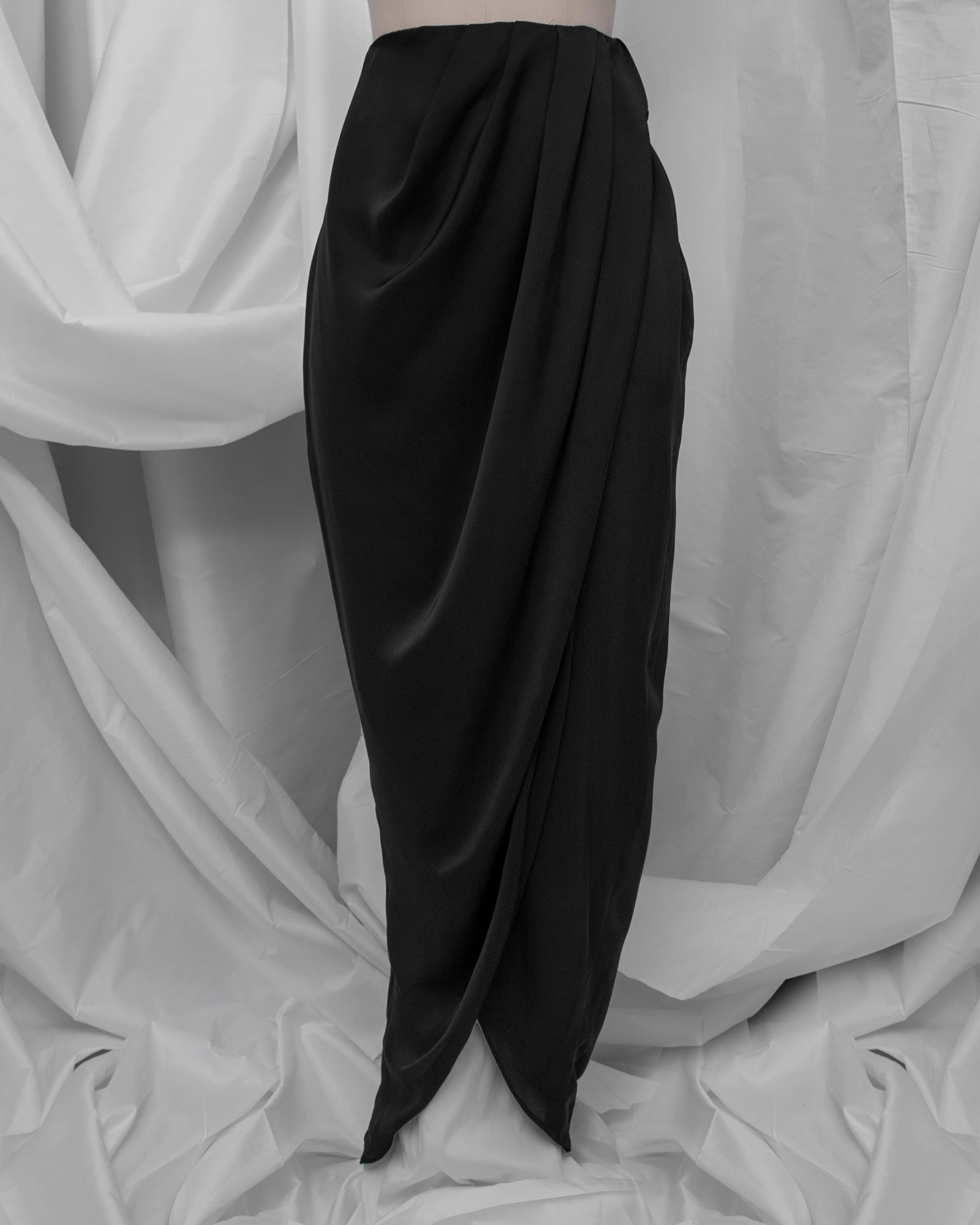Kemeja Kebaya Gigot // Sarong Skirt (Black Satin)