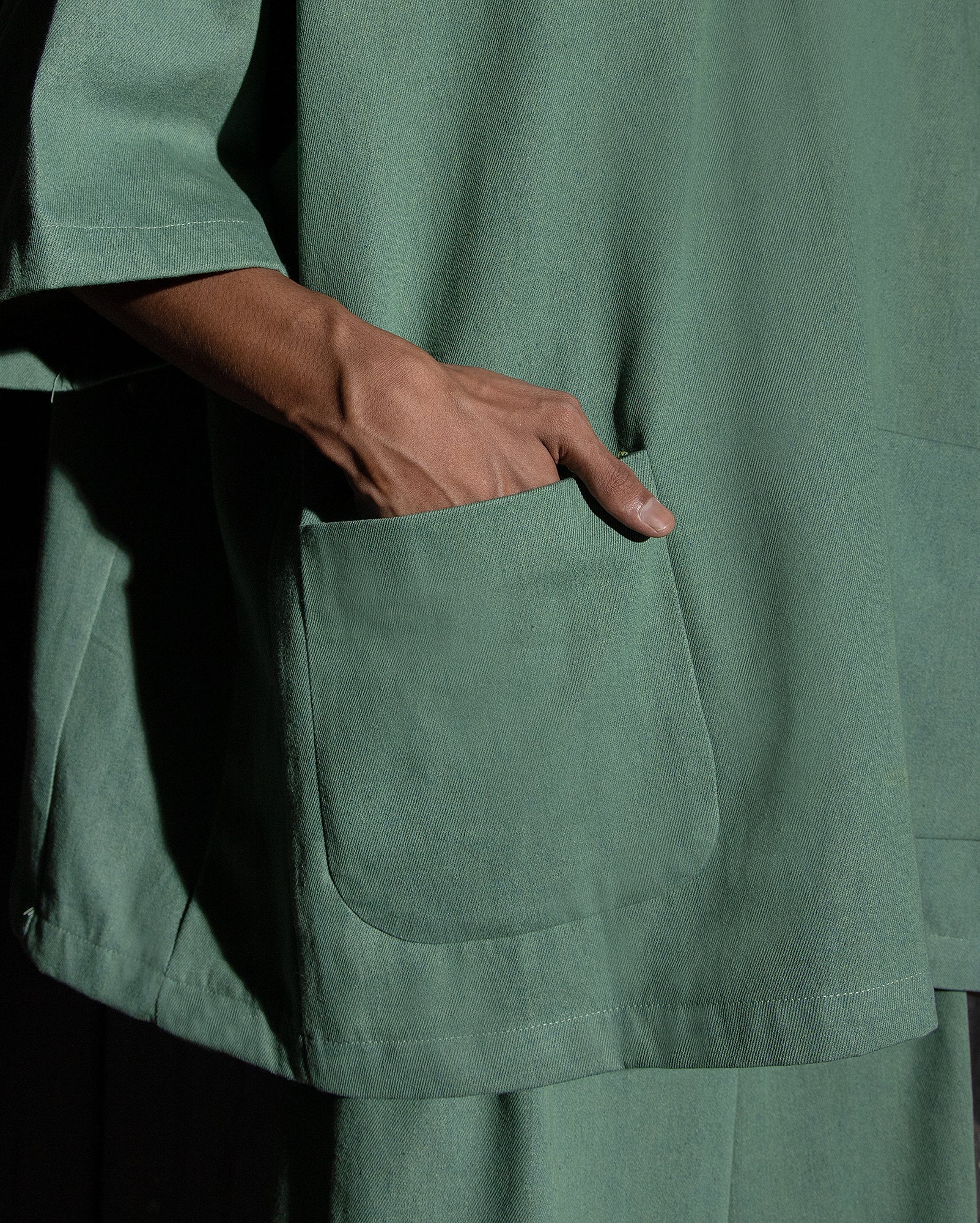 Baju Melayu Pendek Denim