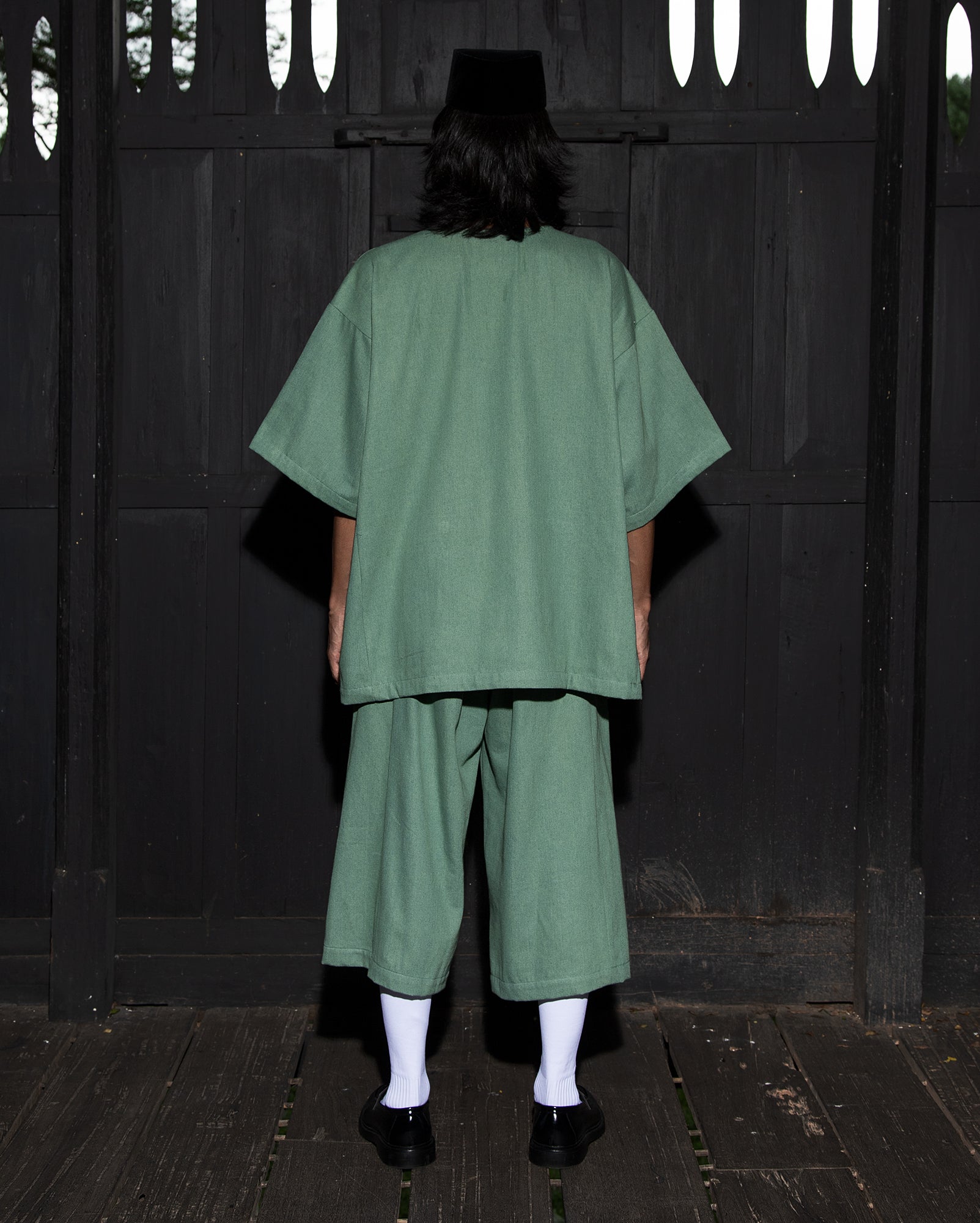 Baju Melayu Pendek Denim