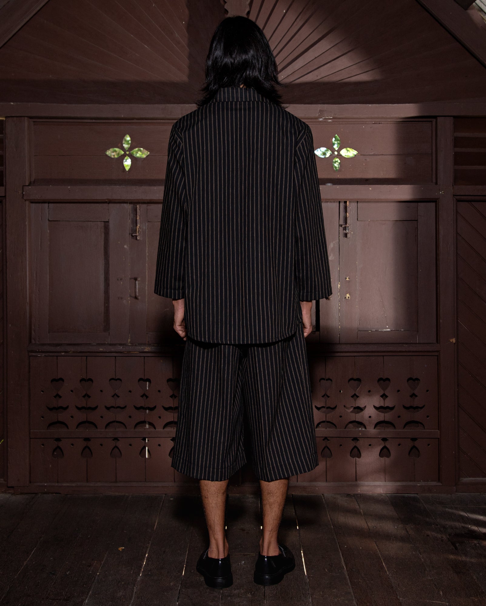 Baju Melayu Teluk Tanjung (Pinstripe Linen)