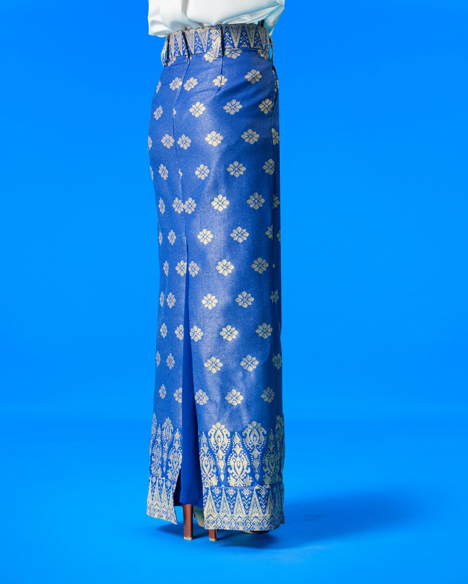 Upcycled Biru Songket Skirt
