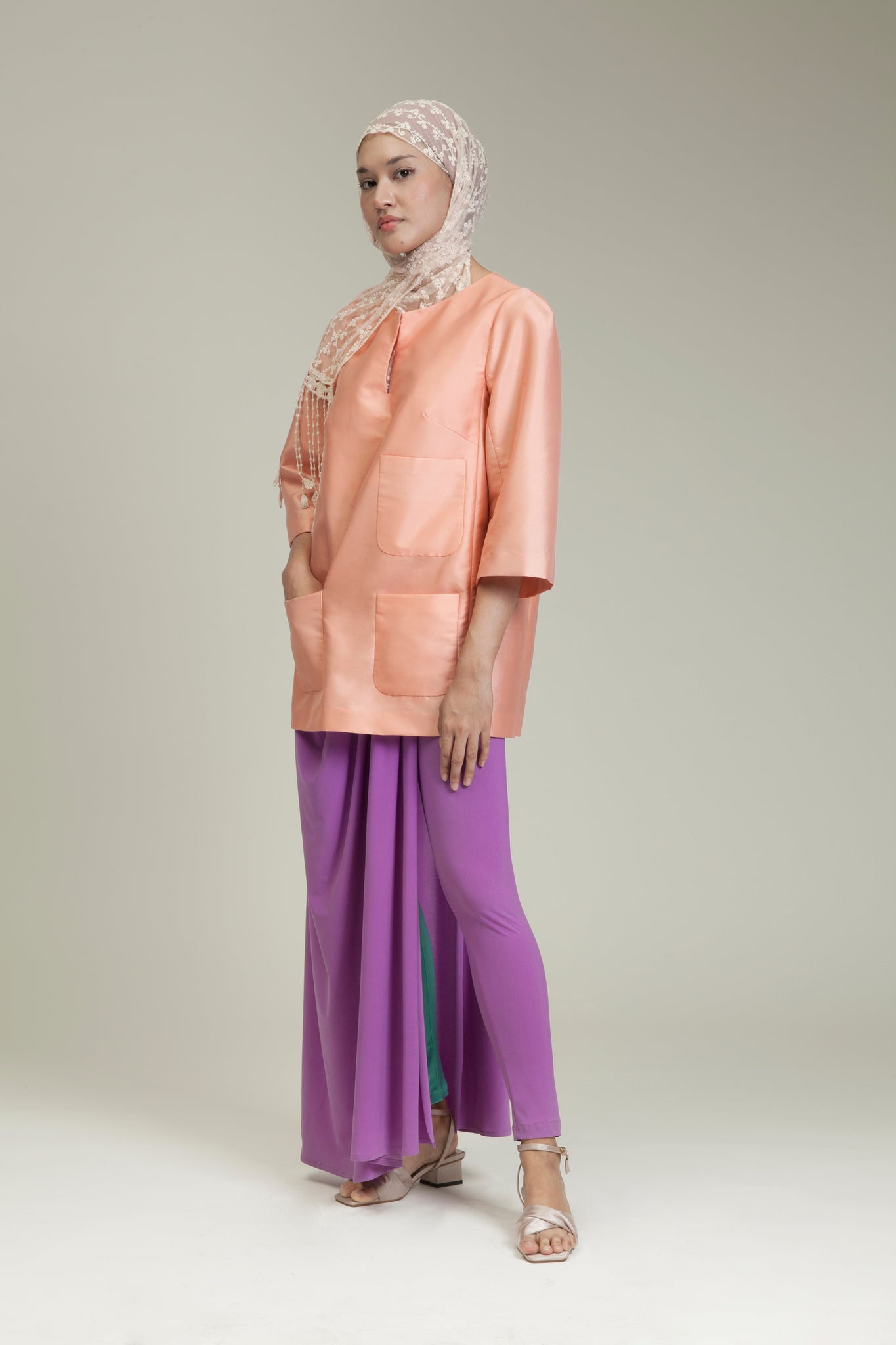Purple Lycra Sarong Pants