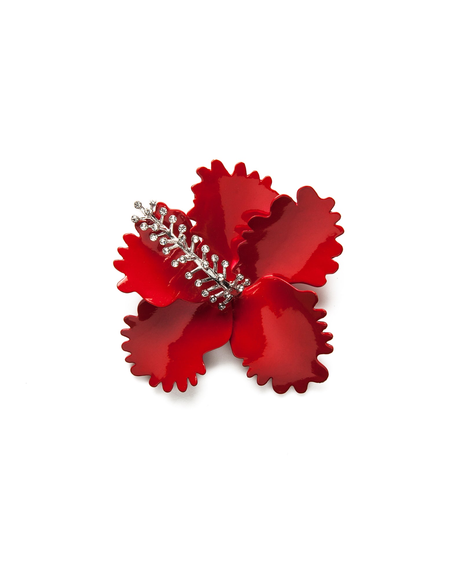 Hibiscus Brooch in Red