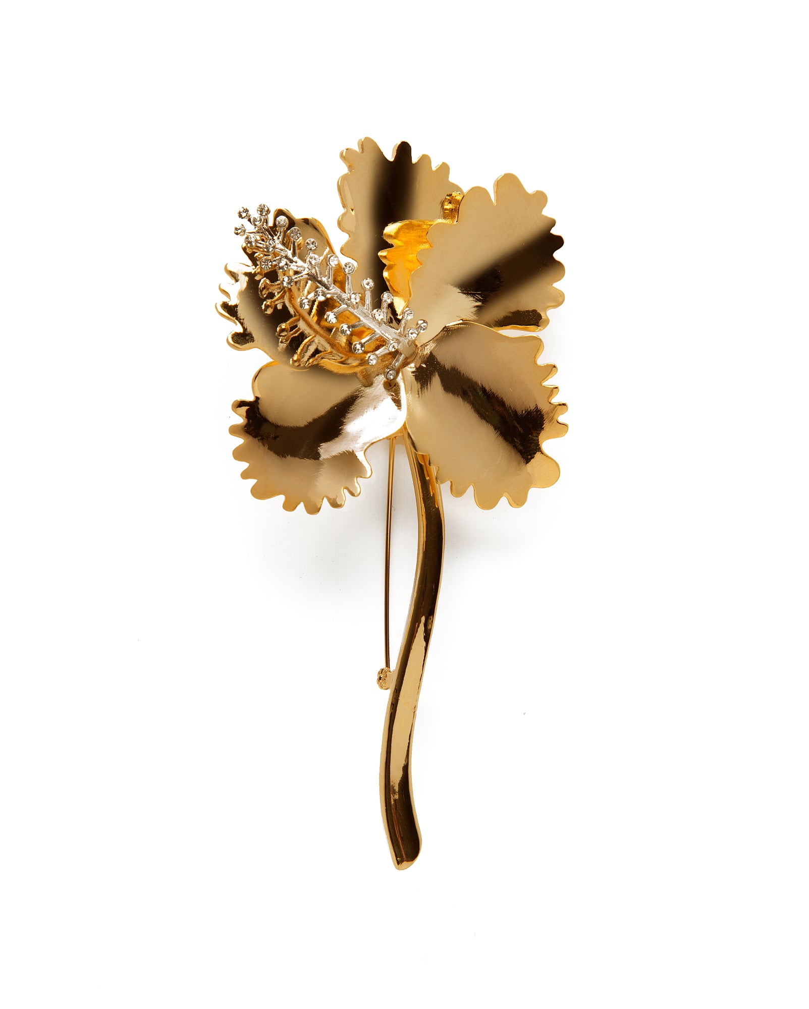 Hibiscus Brooch in 18k Gold