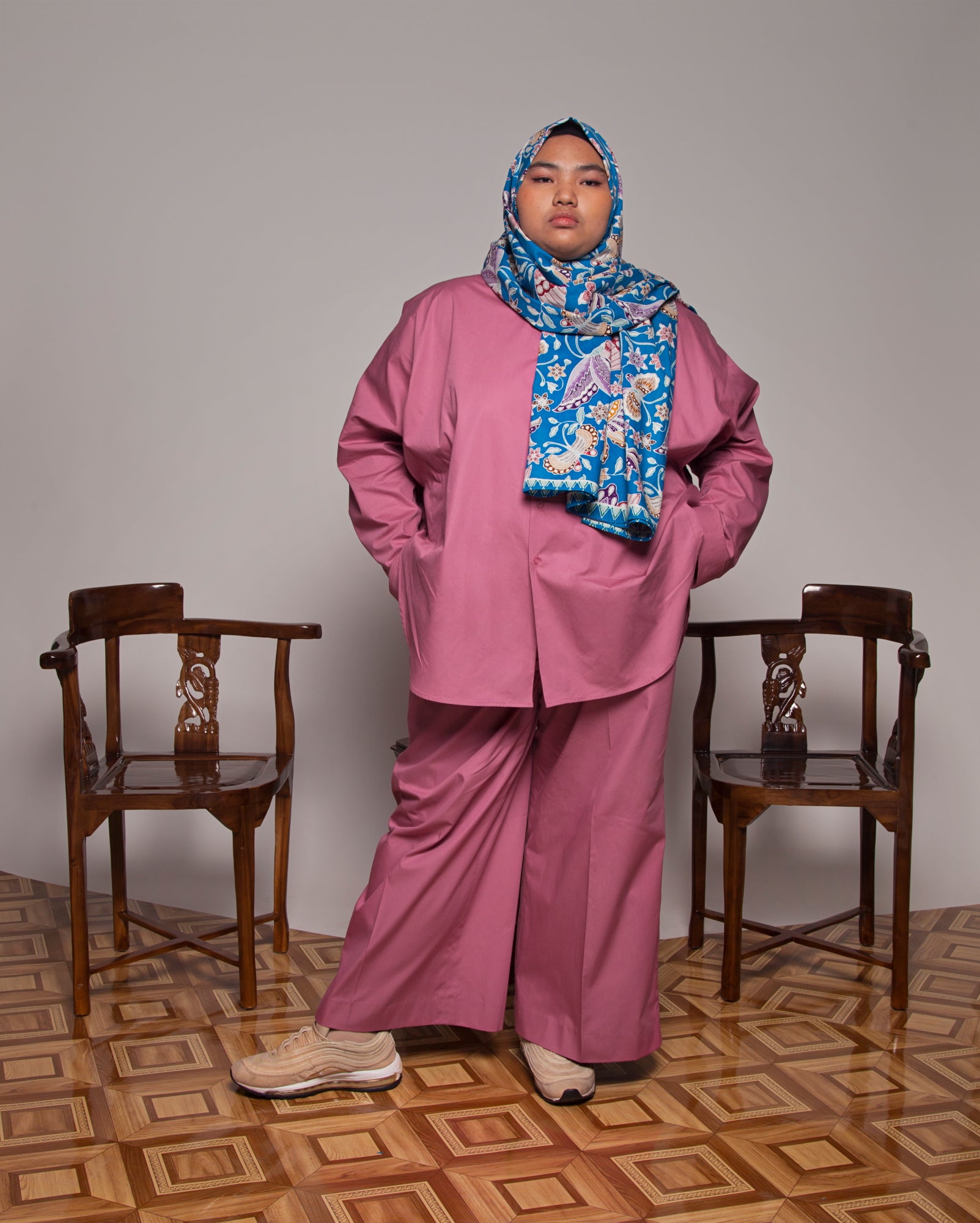Kemeja Melayu Oversaiz (Dusty Pink)