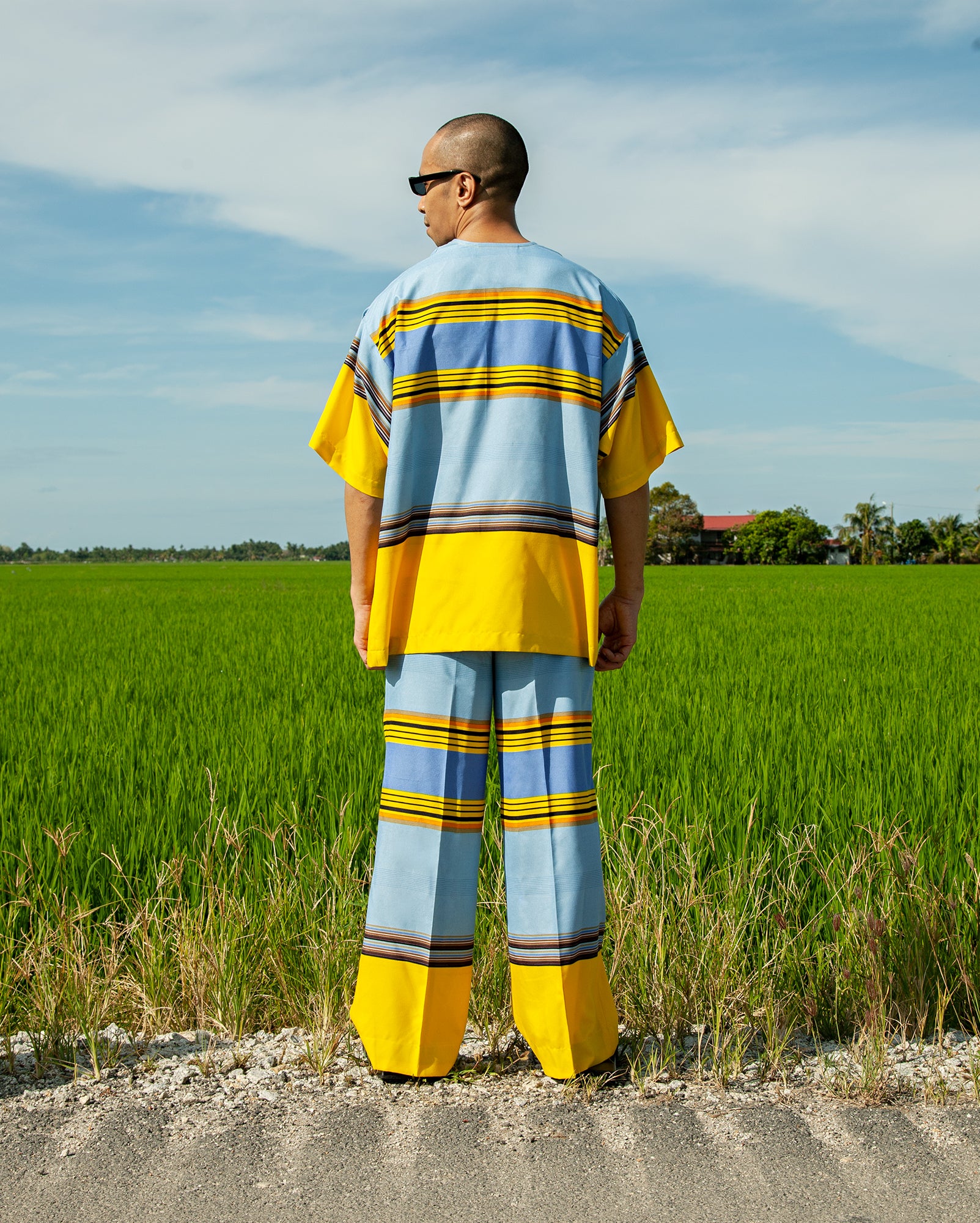 Baju Kedah Pelikat (Blue Yellow)