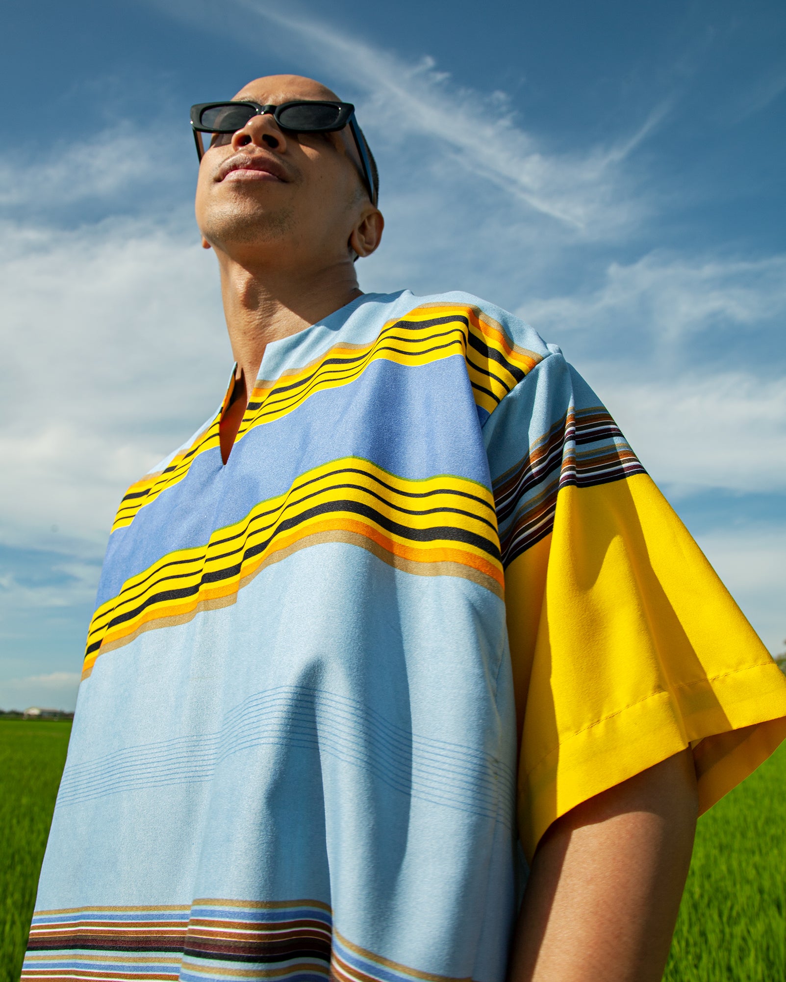 Baju Kedah Pelikat (Blue Yellow)