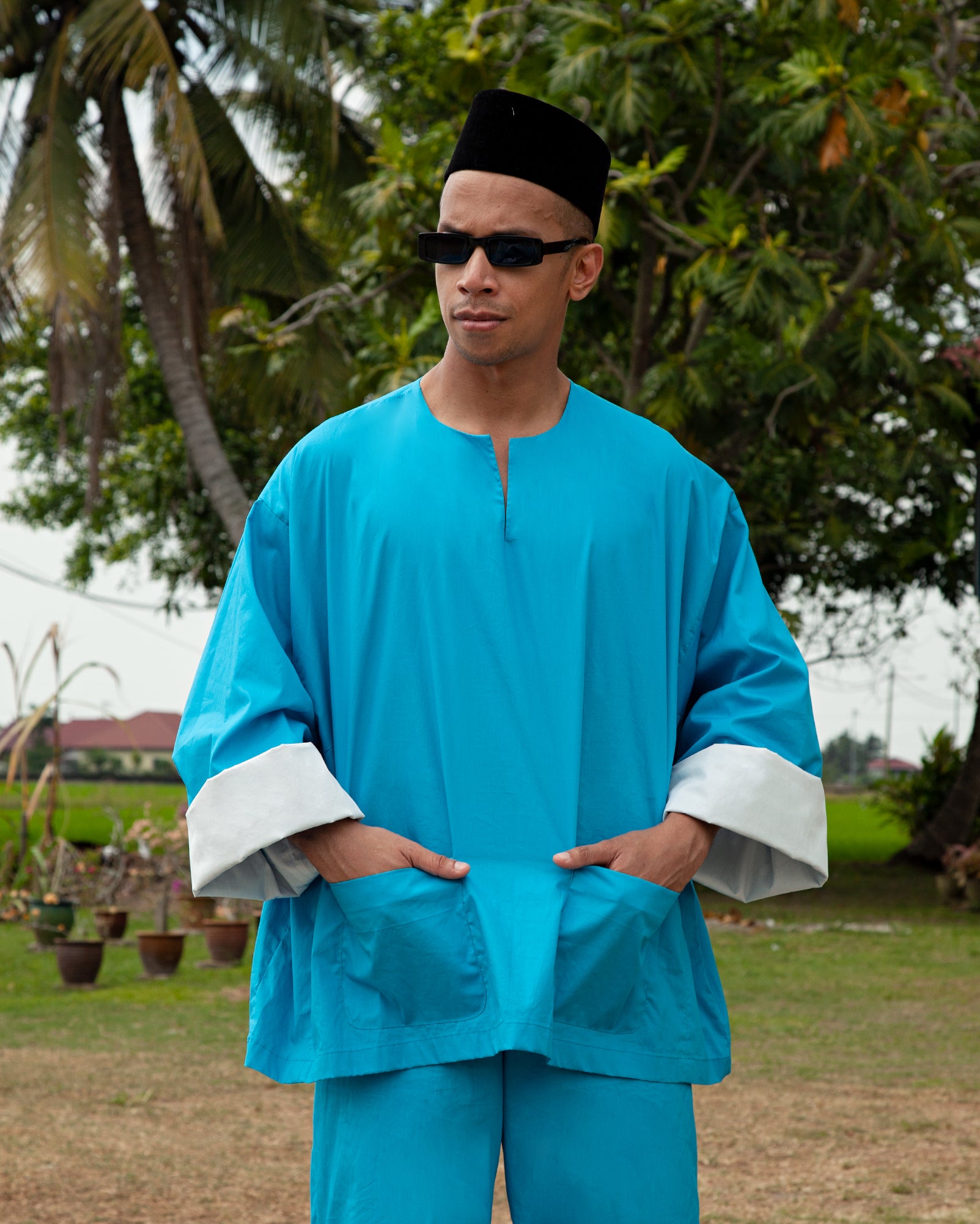 Baju Melayu Li Bai (Behati Blue)